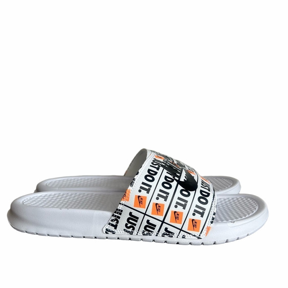 Nike Benassi JDI White Just Do It Printed Men\'s Slide Size 12 #B1531 main image 4
